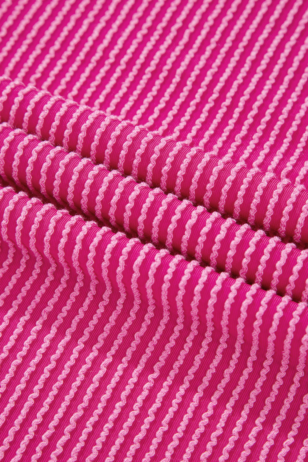 Bright Pink Corded Contrast Edge Drop Shoulder Long Sleeve Top