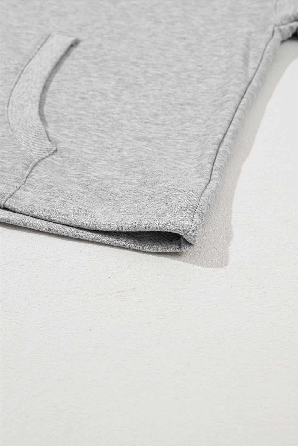 Bonbon Solid Kangaroo Pocket Half Zipper Oversized Hoodie