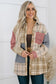 Plaid Color Block Patchwork Shirt Jacket with Pocket