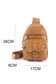Khaki Vintage Zipper Multi Pockets Sling Bag