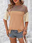 Mandy Color Block Round Neck Half Sleeve T-Shirt
