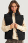 Coffee Corduroy Stand Neck Zipped Puffer Vest