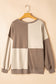Pink Colorblock Henley High Low Oversize Sweatshirt