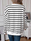Lovelet Striped Round Neck Long Sleeve Sweatshirt