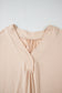 Jet Stream Palm Leaves Polka Dot Puff Sleeve Patchwork V Neck Loose Blouse