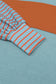 Gray Colorblock Striped Bishop Sleeve Top