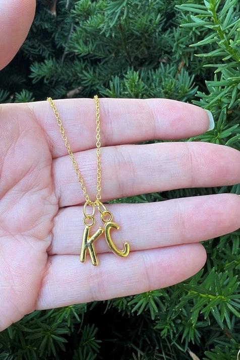 Gold KC Initial Necklace Chiefs