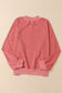 Brown Drop Shoulder Crew Neck Pullover Sweatshirt