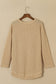 Gray Waffle Knit Drop Sleeve Side Slits Oversized Top
