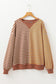 Brown Stripe Casual Stripe Colorblock Drop Shoulder Oversize Sweatshirt