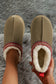 Chestnut Contrast Print Suede Plush Lined Snow Boots