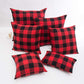 Set of 2 Christmas Buffalo Check Plaid Throw Pillow Covers Cushion Case Polyester for Farmhouse Home Decor Red and Black, 18 X 18 Inches