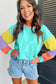 Colorblock Patchwork Long Sleeve Loose Top