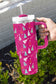White Cartoon Christmas Tree Printed Thermos Cup 40oz