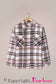 Geometric Plaid Print Pocketed Shacket