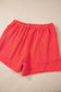 Casual Corded Knit Long Sleeve Top and High Waist Shorts Set