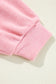 Pink Ribbed Knit Collared Henley Top with Chest Pocket