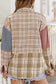 Plaid Color Block Patchwork Shirt Jacket with Pocket