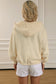 Yellow Ribbed Trim Kangaroo Pocket Zipped Hoodie