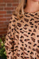 Pink Animal Print Stitching Loose Long Sleeve Top