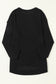Gray Waffle Knit Drop Sleeve Side Slits Oversized Top