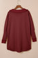 Red Waffle Pocket Seam Patchwork Loose Top