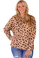 Pink Animal Print Stitching Loose Long Sleeve Top