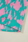 Abstract Print Puff Sleeve Tied Notched Neck Long Dress