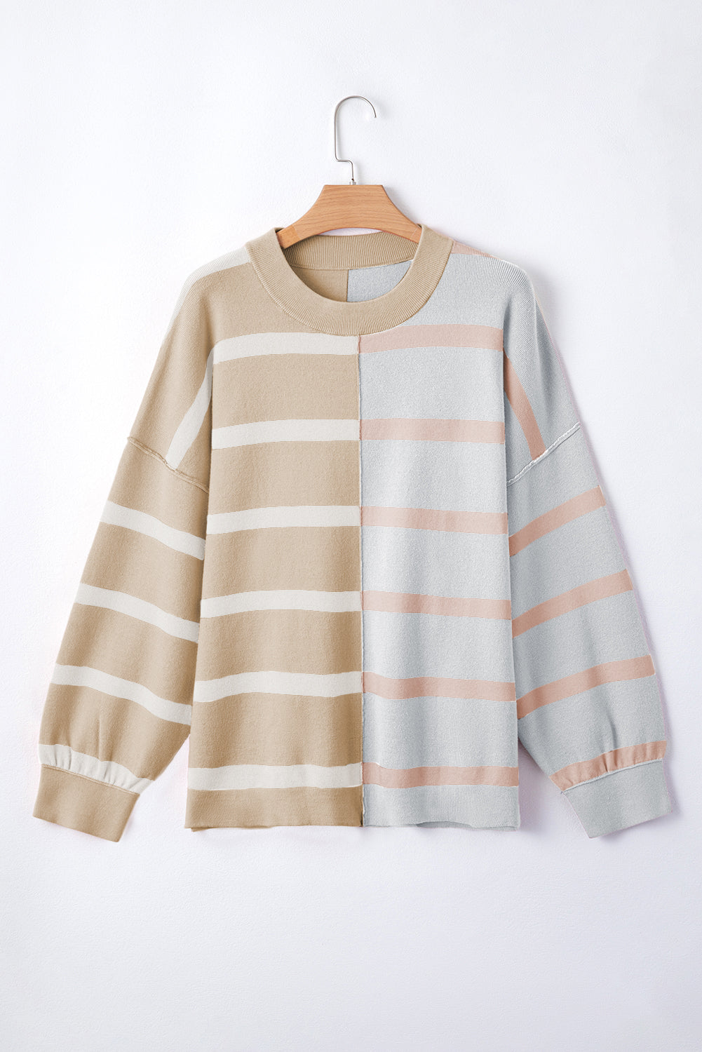Stripe Colorblock Oversized Sweater