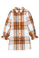 Plaid Pattern Collared Neck Ruffled Sleeve Shirt Dress