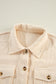 Chestnut Corduroy Flap Pocket Button Up Shacket