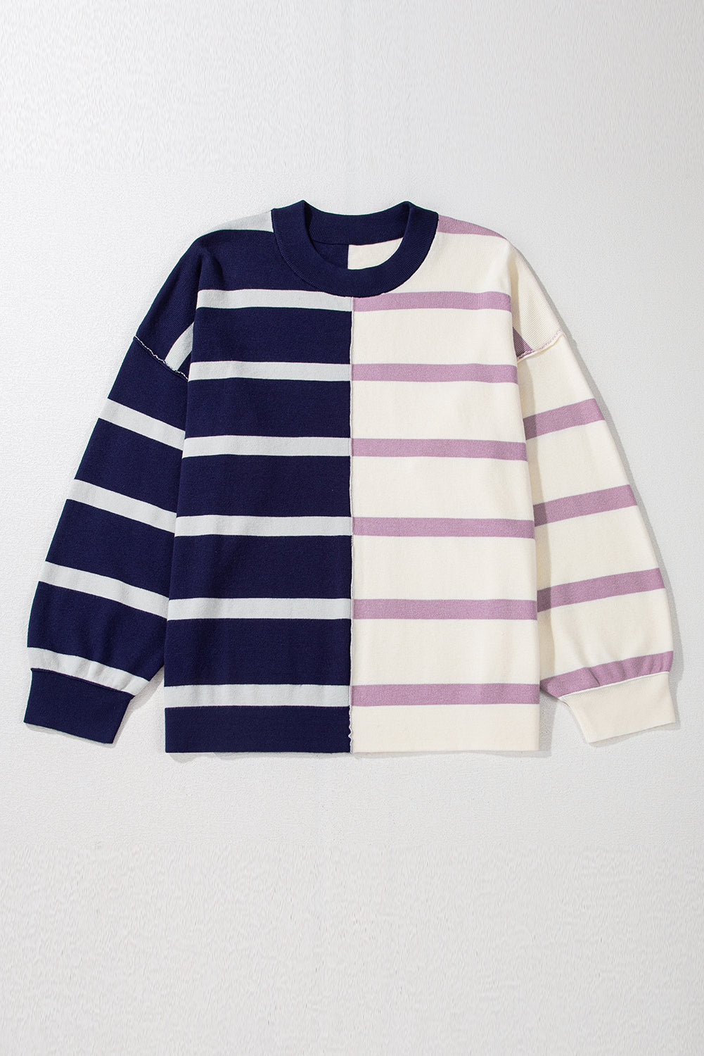 Stripe Colorblock Oversized Sweater