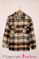 Geometric Plaid Print Pocketed Shacket