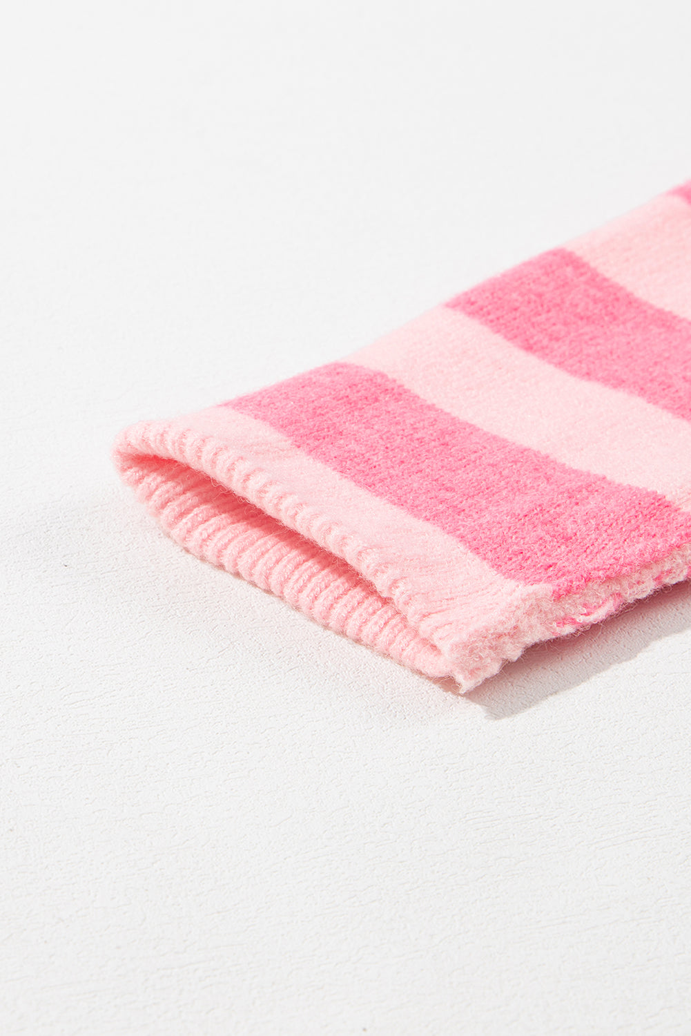 Checkered Colorblock Striped High Low Loose Sweater