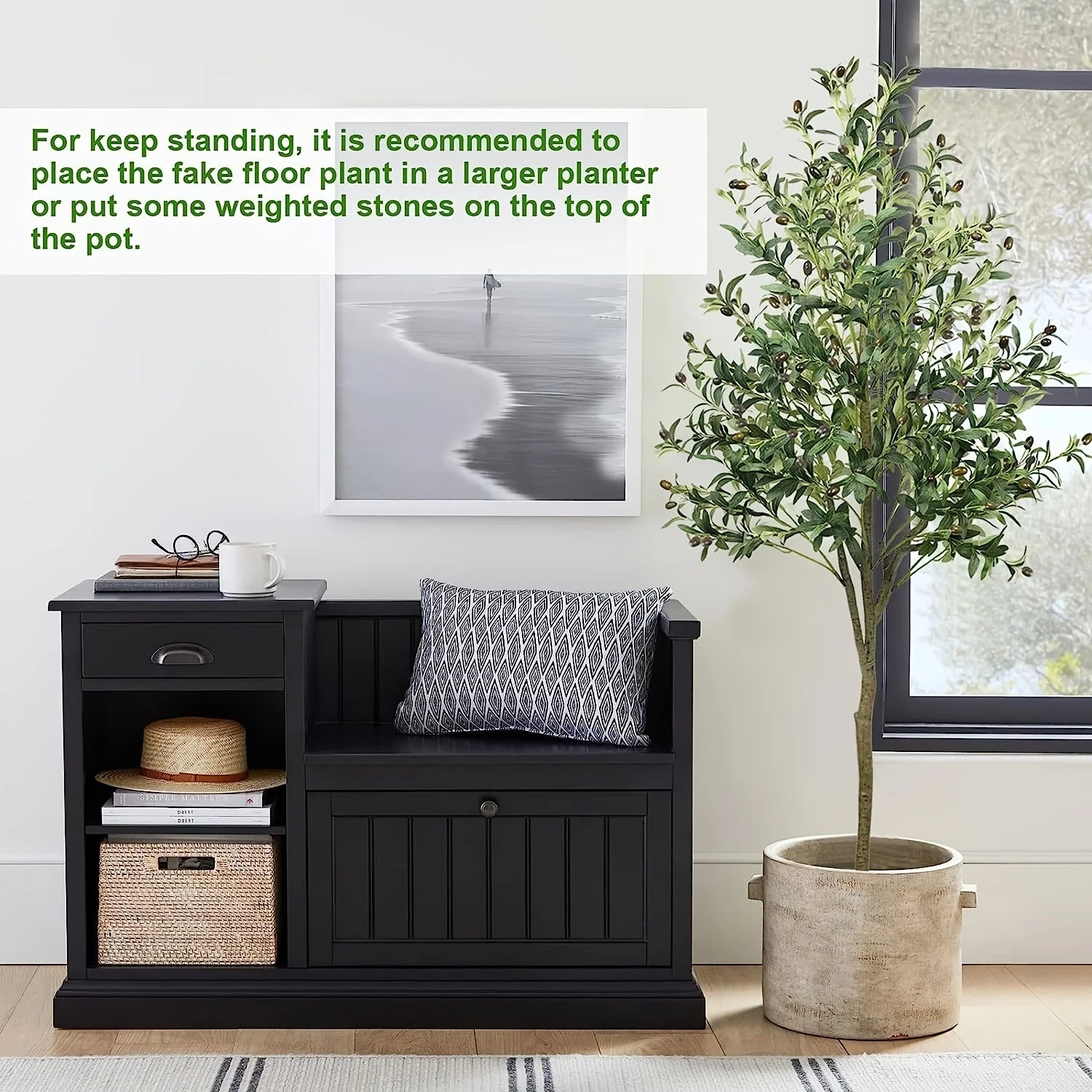 6ft Faux Olive Tree - Artificial Indoor Tree With Realistic Leaves And Fruits