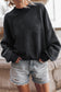 Brown Drop Shoulder Crew Neck Pullover Sweatshirt