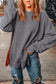 Pink Drop Shoulder Ribbed Trim Oversized Sweatshirt