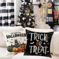 4Pcs Halloween Pumpkin Pillow Covers,18X18 Inches Trick or Treat Farmhouse Decor Boo Halloween Decorative 31 October Throw Pillow Cover