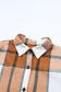Plaid Pattern Collared Neck Ruffled Sleeve Shirt Dress