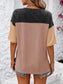 Mandy Color Block Round Neck Half Sleeve T-Shirt