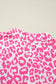 Bright Pink Leopard Printed Long Sleeve Buttoned Front Mini Dress