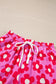Pink Flower Print Long Sleeve Shirt Shorts Pajamas Set