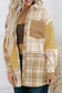 Plaid Color Block Patchwork Shirt Jacket with Pocket
