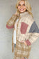 Plaid Color Block Patchwork Shirt Jacket with Pocket