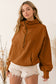 Yellow Ribbed Trim Kangaroo Pocket Zipped Hoodie