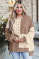 Pink Colorblock Henley High Low Oversize Sweatshirt