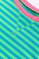 Sky Blue Stripe Oversized Contrast Trim Pullover Sweatshirt