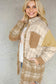 Plaid Color Block Patchwork Shirt Jacket with Pocket