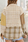 Plaid Color Block Patchwork Shirt Jacket with Pocket