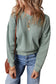 Clearly Aqua Waffle Knit Drop Shoulder V Neck Top